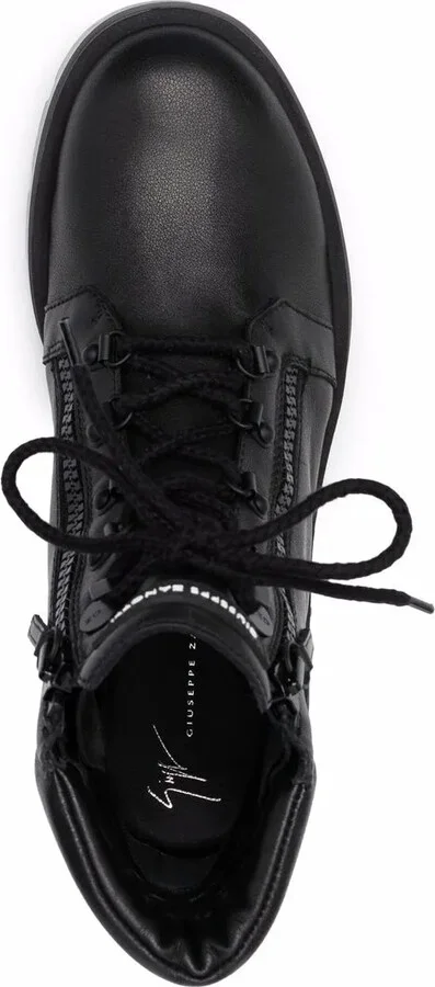 Logo-Patch Lace-Up Boots - Image 4