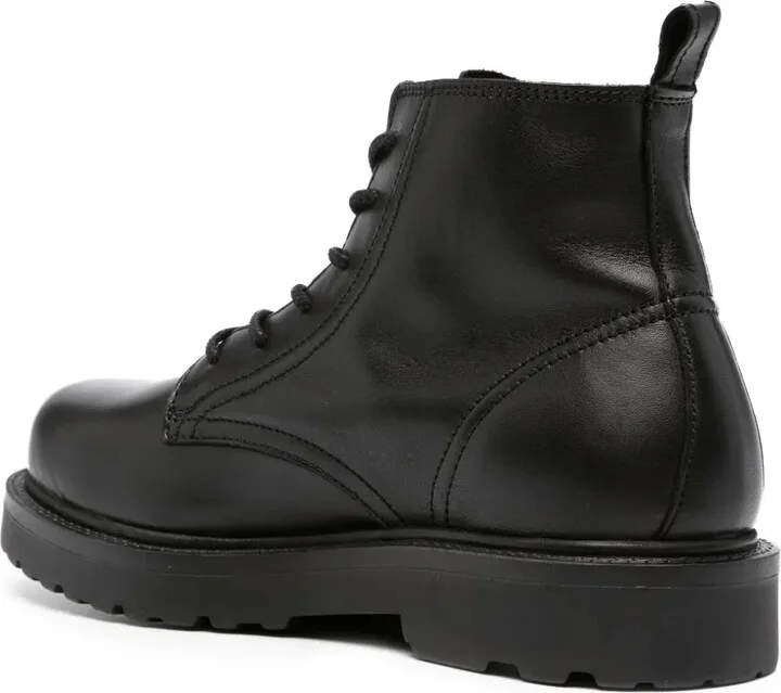 Logo-Patch Lace-Up Leather Boots - Image 3