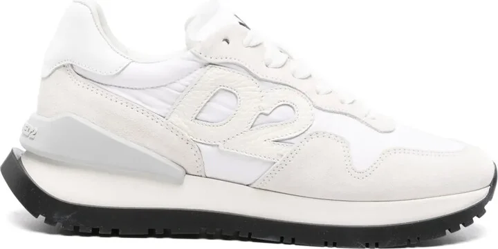 Logo-Patch Leather Lace-Up Sneakers