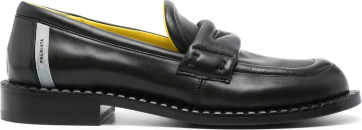 Logo-Patch Leather Loafers