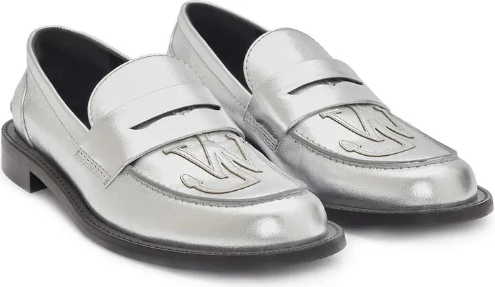 Logo-Patch Leather Moccasin Loafers - Image 2
