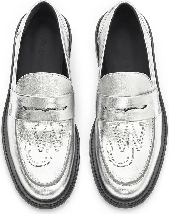 Logo-Patch Leather Moccasin Loafers - Image 4