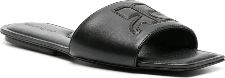Logo-Patch Leather Slides - Image 2