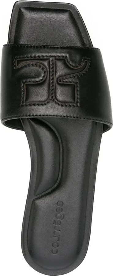 Logo-Patch Leather Slides - Image 4