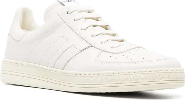 Logo-Patch Low-Top Leather Sneakers - Image 2
