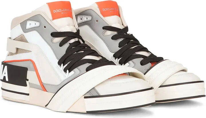 Logo-Patch Panelled High-Top Sneakers - Image 2