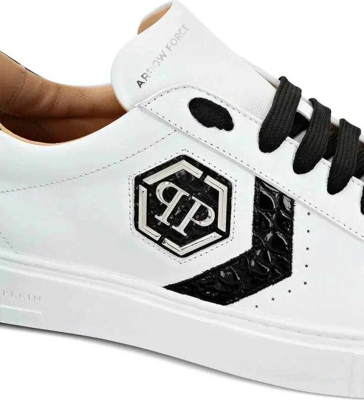 Logo-Patch Panelled Leather Sneakers - Image 3