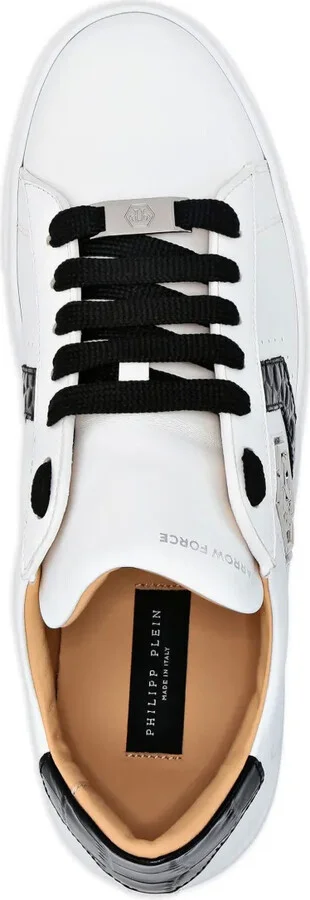 Logo-Patch Panelled Leather Sneakers - Image 4