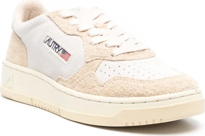 Logo-Patch Panelled Leather Sneakers - Image 2