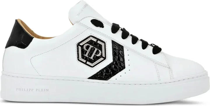 Logo-Patch Panelled Leather Sneakers