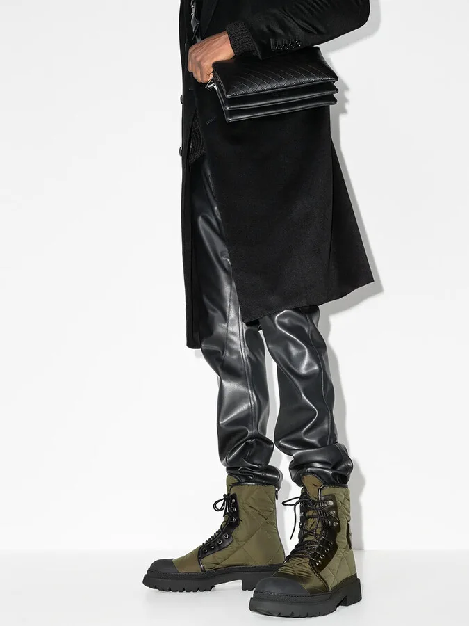 Logo-Patch Quilted Combat Boots - Image 3
