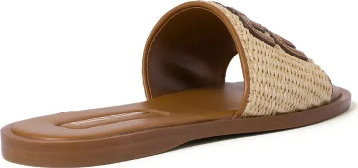 Logo-Patch Raffia Slides - Image 3