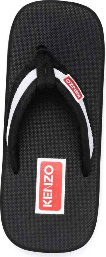 Logo-Patch Striped Flip Flops - Image 4
