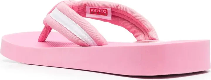 Logo-Patch Striped Flip Flops - Image 3
