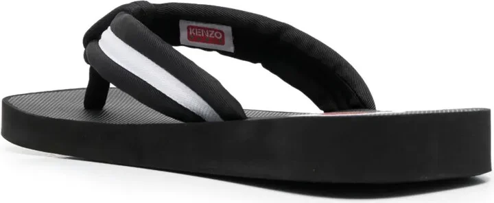 Logo-Patch Striped Flip Flops - Image 3