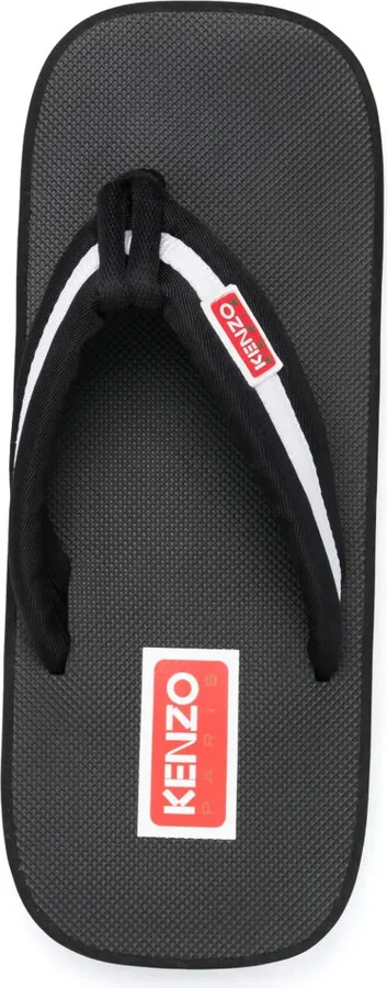 Logo-Patch Striped Flip Flops - Image 4