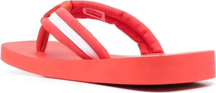 Logo-Patch Striped Flip Flops - Image 3