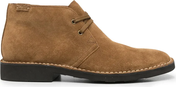 Logo-Patch Suede Ankle Boots