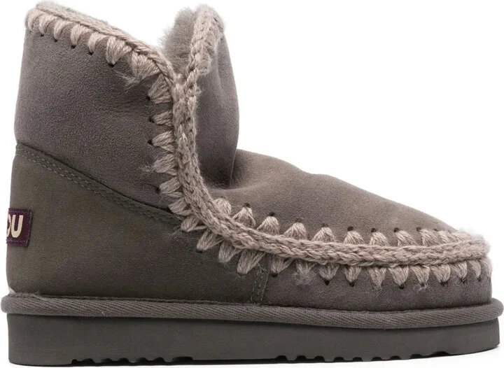 Logo-Patch Suede Ankle Boots