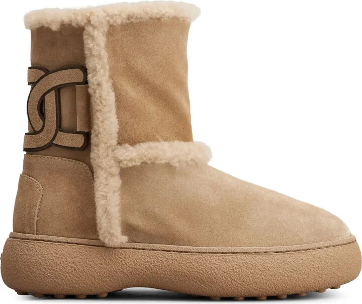 Logo-Patch Suede Boots