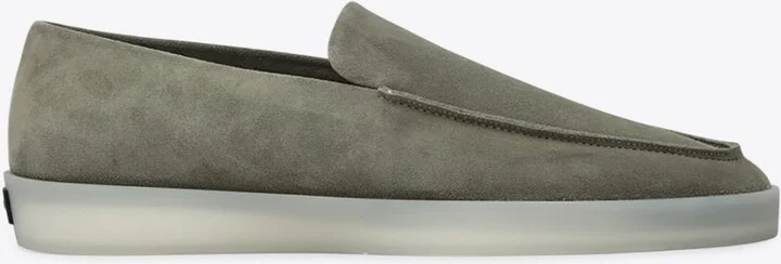Logo Patch Suede Loafers