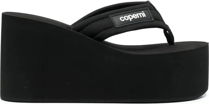 Logo-Patch Wedge Sandals