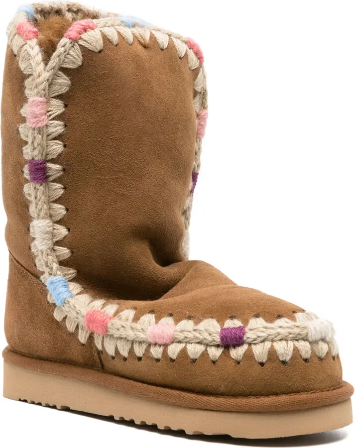 Logo-Patch Whipstitch-Detail Boots - Image 2