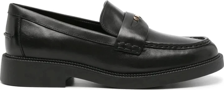 Logo-Penny Leather Loafers
