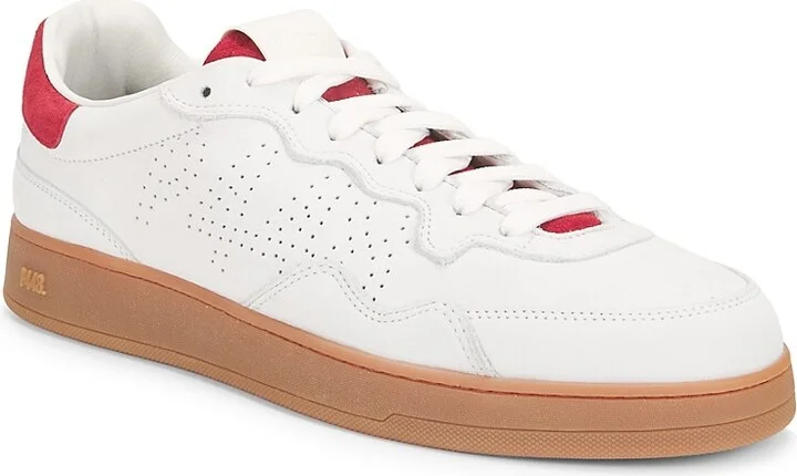 Logo Perforated Leather Sneakers - Image 2