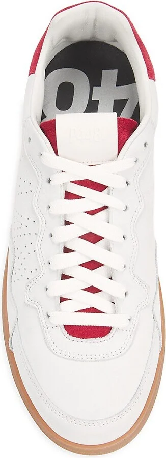 Logo Perforated Leather Sneakers - Image 5
