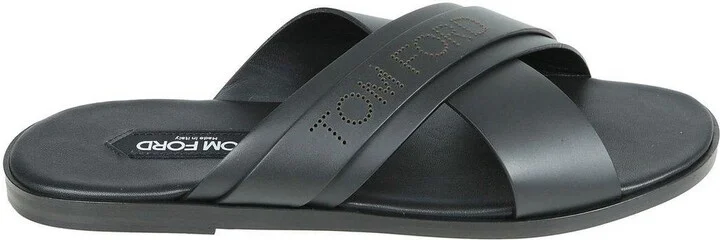 Logo Perforated Open Toe Sandals