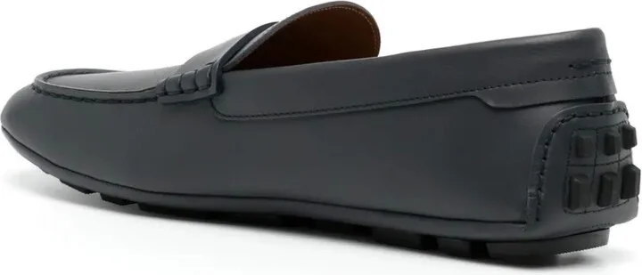 Logo-Perforation Leather Driving Shoes - Image 3