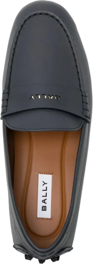 Logo-Perforation Leather Driving Shoes - Image 4