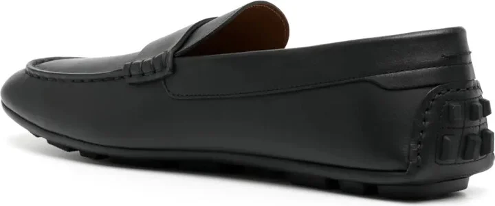 Logo-Perforation Leather Driving Shoes - Image 3