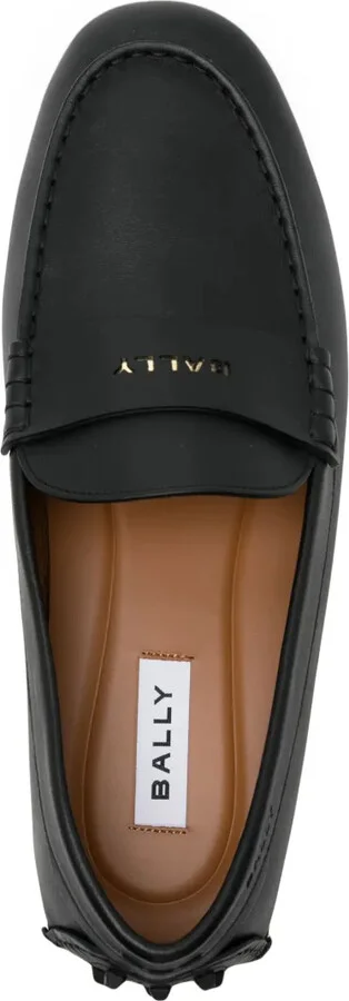 Logo-Perforation Leather Driving Shoes - Image 4