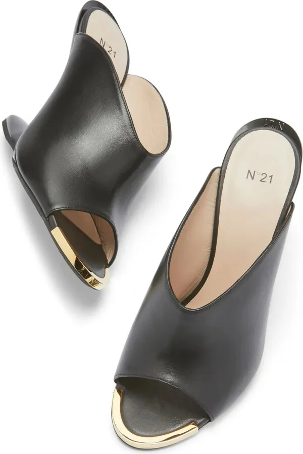 Logo-Plaque 100mm Leather Sandals - Image 4