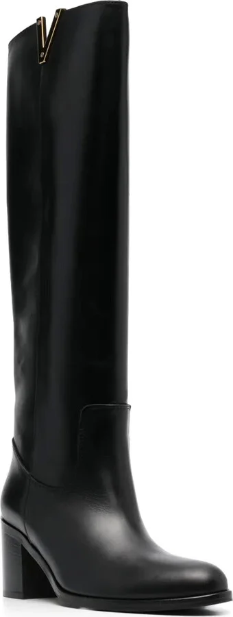 Logo-Plaque 65mm Leather Knee-Length Boots - Image 2