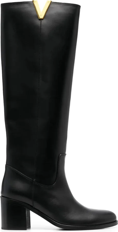 Logo-Plaque 65mm Leather Knee-Length Boots