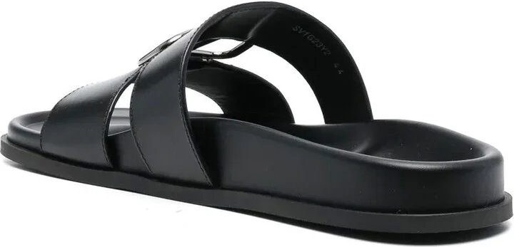 Logo-Plaque Calf Leather Sandals - Image 3