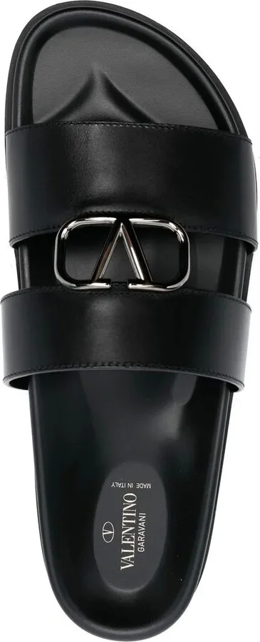 Logo-Plaque Calf Leather Sandals - Image 4
