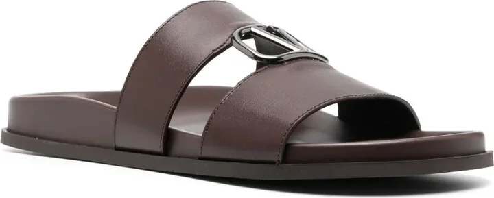 Logo-Plaque Calf Leather Sandals - Image 2