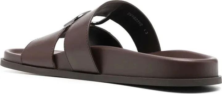 Logo-Plaque Calf Leather Sandals - Image 3