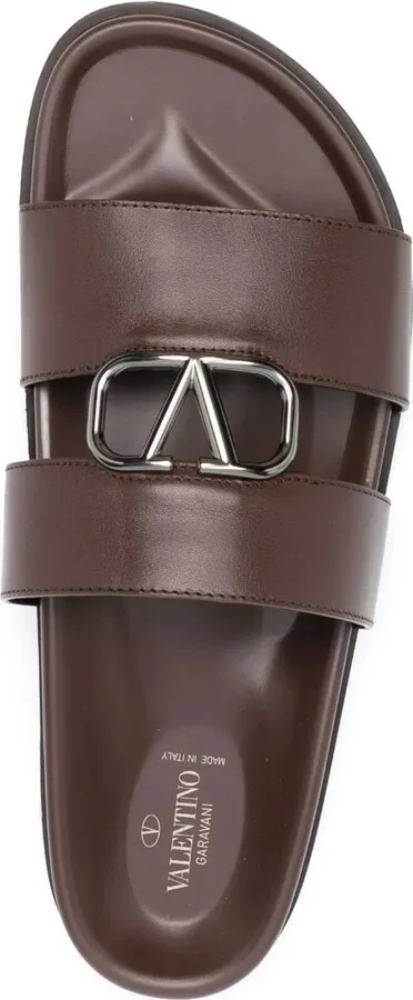 Logo-Plaque Calf Leather Sandals - Image 4