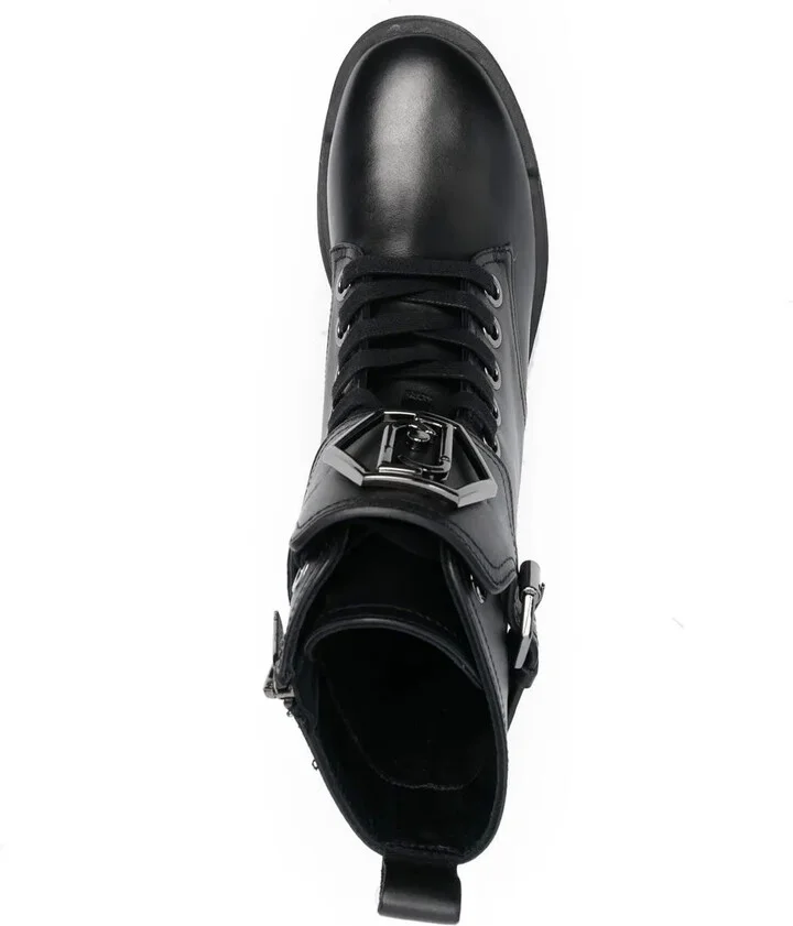 Logo-Plaque Combat Boots - Image 4