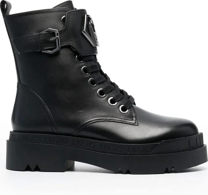Logo-Plaque Combat Boots