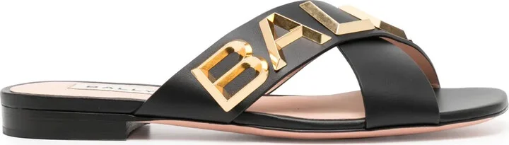 Logo-Plaque Crossover Sandals