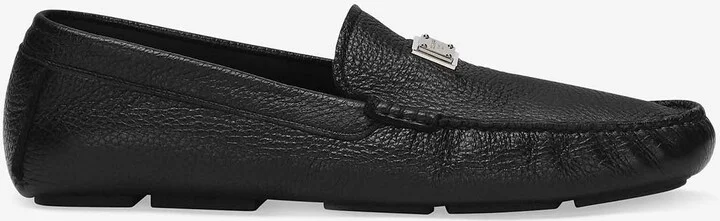 Logo Plaque Deerskin Loafers