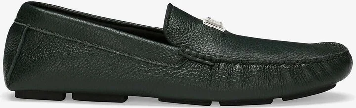 Logo Plaque Deerskin Loafers