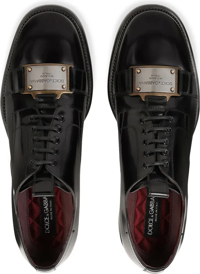 logo-plaque Derby shoes - Image 4