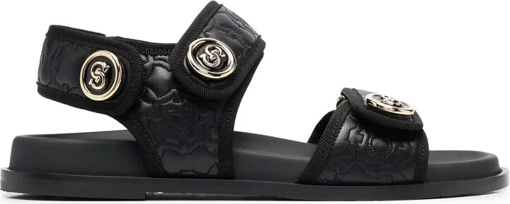 Logo-Plaque Detail Sandals
